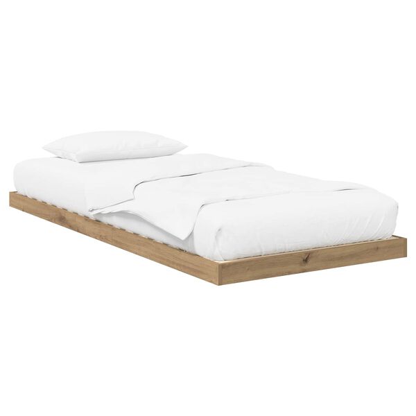 vidaXL Vloer bedframe Artisan Eiken 86,5 x 190 cm Bewerkt hout