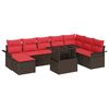 vidaXL Tuin Sofa Set 9 st Bruin poly rattan