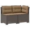 vidaXL Tweedelige Tuinbank met Kussens Rattan Look PP Lichtgrijs