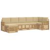 vidaXL Buiten bankenset 6 pcs Wit en Beige 306 x 128,5 x 73 cm