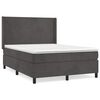 vidaXL Boxspring met matras fluweel donkergrijs 140x200 cm