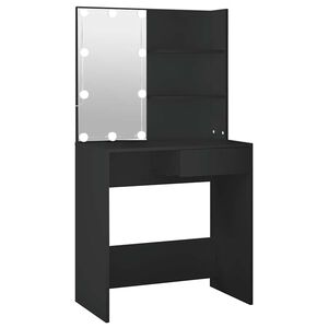 vidaXL Kaptafel met LED-verlichting 74,5x40x141 cm zwart