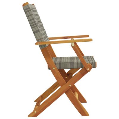 vidaXL Tuinstoelen 2 st massief acaciahout en poly rattan grijs