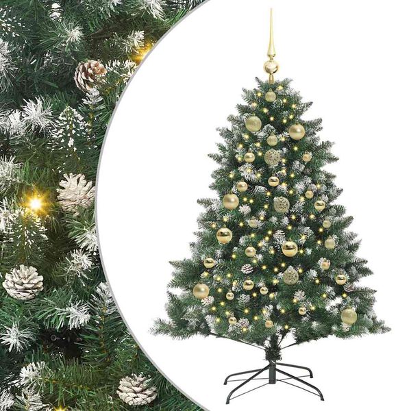 vidaXL Kunstkerstboom Groen 105 x 105 x 150 cm PVC en Plastic en Staal