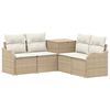 vidaXL Bankstel 5 st Beige en Cr&egrave;me Wit 177,5 x 177,5 x 85 cm