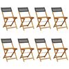 vidaXL Tuinstoelen 8 st inklapbaar poly rattan en massief hout zwart