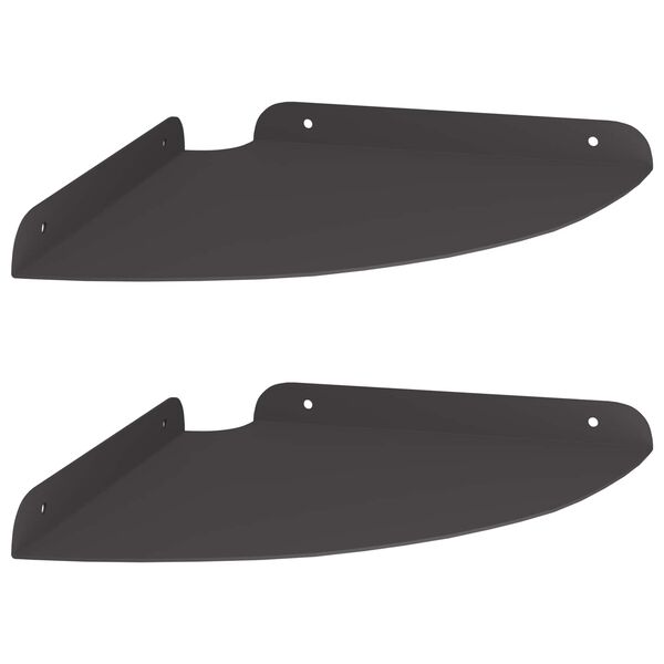 vidaXL Wandplank met plank met opslag 2 pcs Zwart 24 x 24 x 2 cm