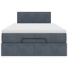 vidaXL Ottoman bed met matras en LED's 120x200cm fluweel donkergrijs