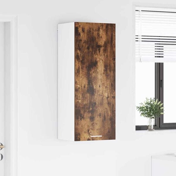 vidaXL Hangkast met opslag Gerookt eiken 40 x 31 x 100 cm Bewerkt hout