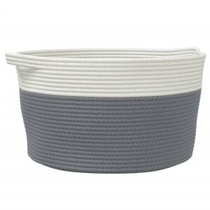 vidaXL Opbergmand &Oslash; 40x25 cm katoen grijs en wit