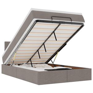 vidaXL Ottoman bed met matras 120x200cm stof taupe