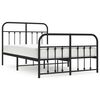 vidaXL Bedframe met hoofd- en voeteneinde metaal zwart 120x190 cm