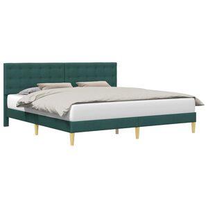 vidaXL Bedframe met hoofdeinde Donkergroen 180 x 200 cm Stof