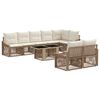 vidaXL Tuinbankenset 9 st Beige en Cr&egrave;me Wit poly rattan