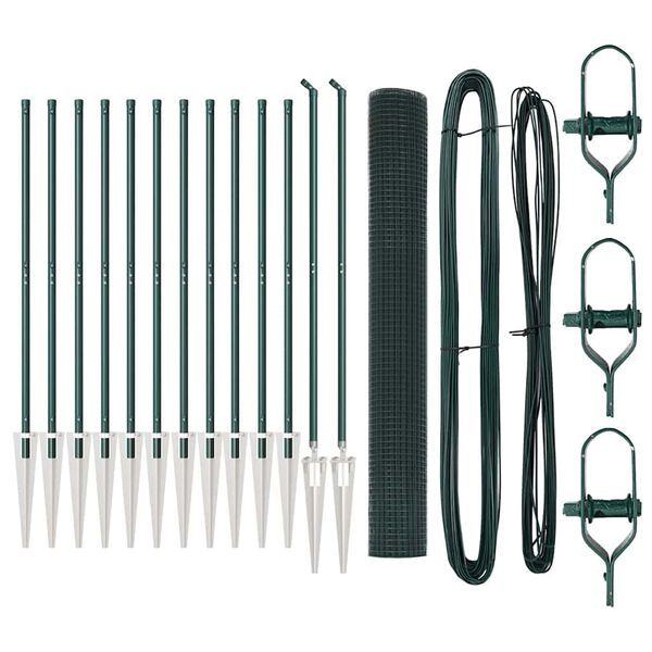 vidaXL Afrasteringspaal Groen 25 x 1,2 m (19 x 19 mm gaas)