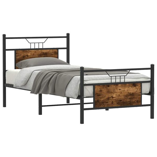 vidaXL Bedframe zonder matras hout gerookt eikenkleurig 90x190 cm