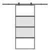 vidaXL Schuifdeur met beslag 90x205 cm gehard glas en aluminium