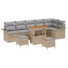 vidaXL Tuinbankenset 9 st Beige poly rattan