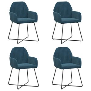 vidaXL Eettafelstoelen 4 st fluweel Blauw 55 x 50 x 84 cm