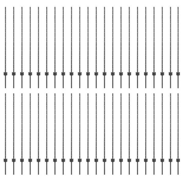 vidaXL Hekpalen 88 pcs Grijs 180 cm Staal