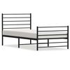 vidaXL Bedframe met hoofd- en voeteneinde metaal zwart 90x200 cm