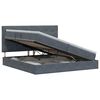vidaXL Opslag bed met matras Donkergrijs 200 x 200 cm Fluweel