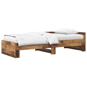 vidaXL Bedframe met Hoofdeinde Oud hout 80 x 200 cm Bewerkt hout