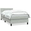 vidaXL Boxspring met matras fluweel lichtgrijs 90x220 cm