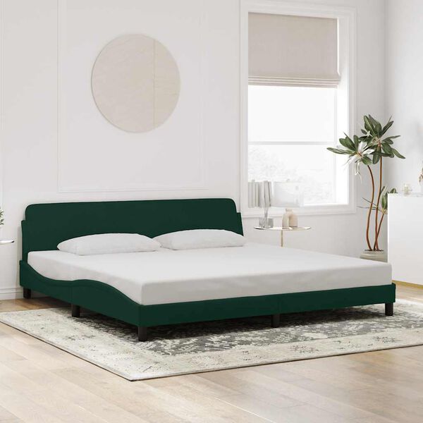 vidaXL Bedframe "Dover" 200x200 cm fluweel donkergroen