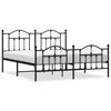 vidaXL Bedframe met voetbord zonder matras metaal zwart 180x200 cm