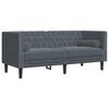 vidaXL 2-delige Loungeset Chesterfield en bolsters fluweel donkergrijs