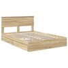 vidaXL Opslag bed met lade Sonoma Eiken 150 x 200 cm Bewerkt hout
