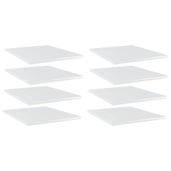 vidaXL Wandschappen 8 st 40x50x1,5 cm bewerkt hout hoogglans wit