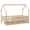 vidaXL Kinderbedframe 90x200 cm massief grenenhout