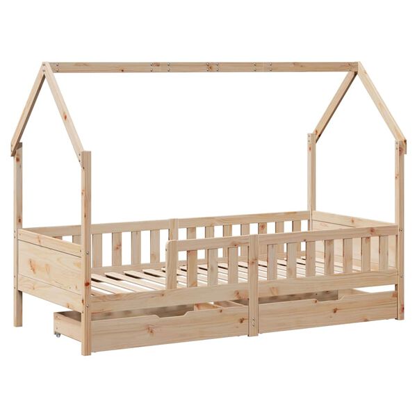 vidaXL Kinderbedframe 90x200 cm massief grenenhout