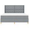 vidaXL Boxspring bed met matras Lichtgrijs 180 x 200 cm Stof
