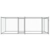 vidaXL Hondenhok met deuren 4x2x1,5 m gegalvaniseerd staal grijs