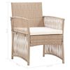 vidaXL 4-delige Loungeset met kussens poly rattan beige