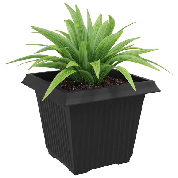 vidaXL Vierkante Bloempot 24 pcs Zwart 43 x 43 x 33,5 cm Kunststof