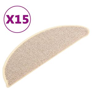 vidaXL Trapmatten 15 st 56x17x3 cm Wit en Bruin Halfrond