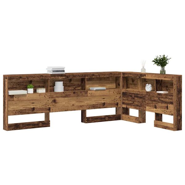 vidaXL Opberghoofdbord met plank Oud Hout 120 cm Bewerkt hout