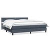 vidaXL Boxspring met matras fluweel donkergrijs 180x210 cm