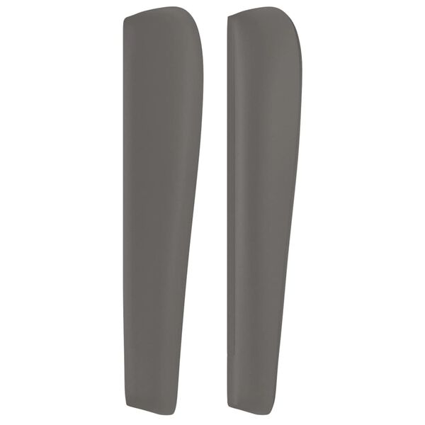 vidaXL Hoofdbord met randen 163x23x118/128 cm kunstleer grijs