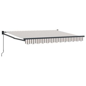 vidaXL Uitschuifbare luifel Lichtgrijs en wit. 5 x 3 m