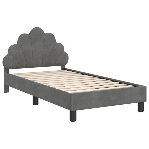 vidaXL Bedframe voor kinderen met hoofdbord Donkergrijs 80 x 160 cm