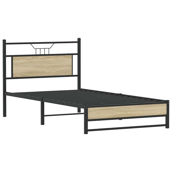 vidaXL Bedframe zonder matras hout sonoma eikenkleurig 100x200 cm