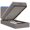 vidaXL Ottoman Bed met Matrassen en LED Taupe 100 x 200 cm Stof