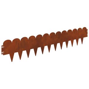 vidaXL Gazonrand 10 st 103 x 20 cm Staal Roestig
