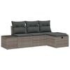 vidaXL Bankstel 4 st poly rattan