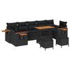 vidaXL Tuinbankenset 10 pcs Zwart poly rattan
